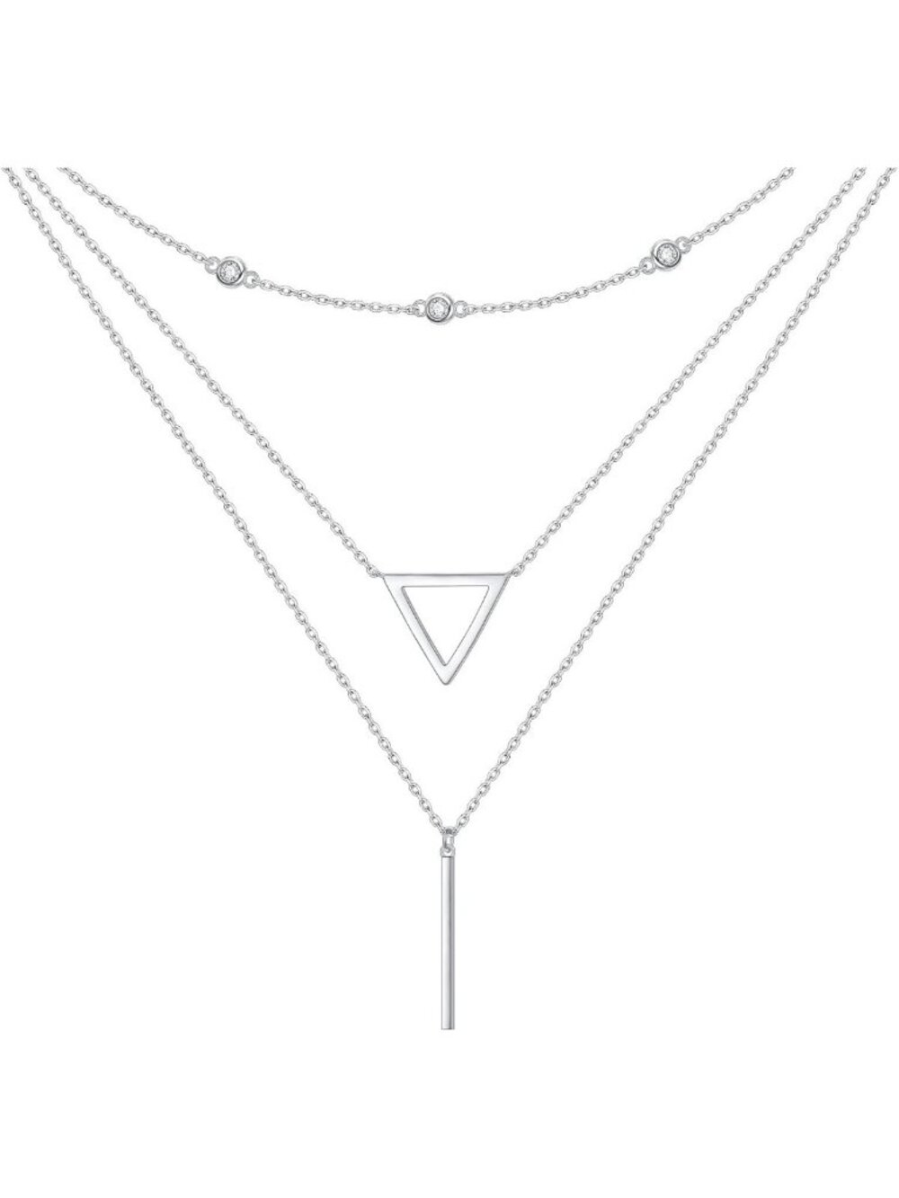Layered Choker Necklaces for Women - S925 Sterling Silver Heart, Star, Cross